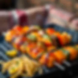 A selection of traditional Turkish kebabs on a grill showcasing their vibrant colors and textures