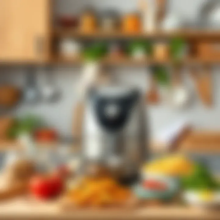 Organized Culinary Setup A well-organized kitchen featuring an airfryer among other culinary tools