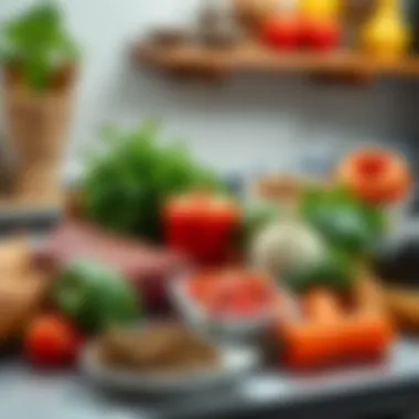 A variety of ingredients for meat sauce displayed on a kitchen counter