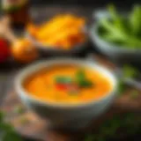 A bowl of Knorr Tutmac Çorbası garnished with fresh herbs