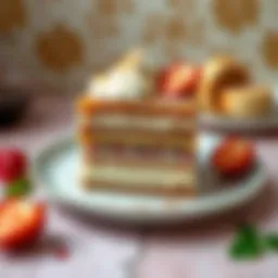 A beautifully plated dessert showcasing layers of flavor and texture.