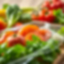 Koroplast stretch film with fresh vegetables