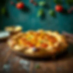 Delicious kıymalı pide on a wooden table