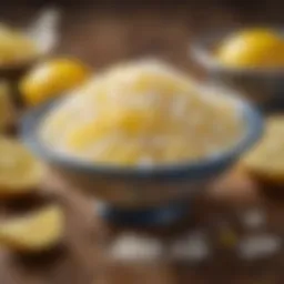 Natural lemon salt in a decorative bowl