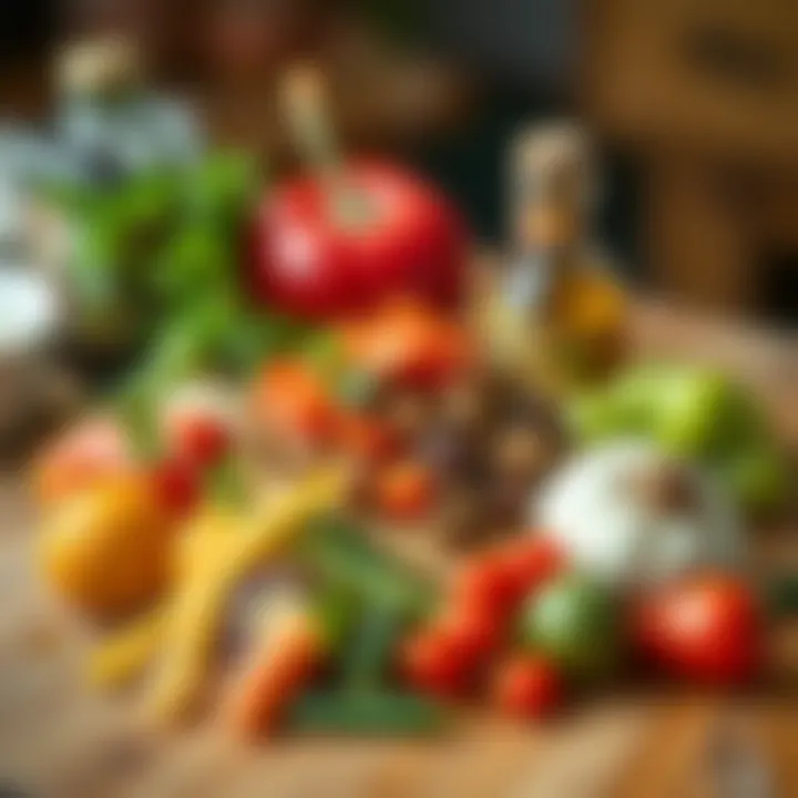 Ingredients of Maraş Tarhanası A vibrant display of ingredients used in the preparation of Maraş Tarhanası