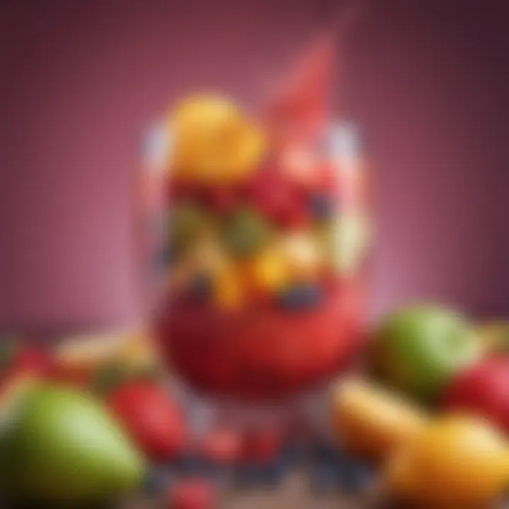 Nutritional benefits of blended fruits displayed visually
