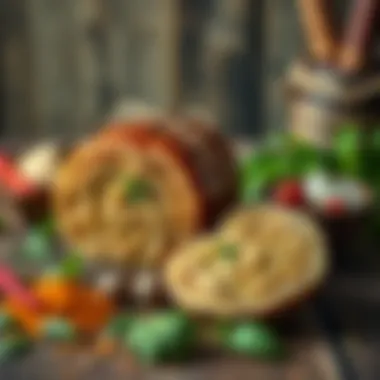 Oğul Otu with Complementary Spices Oğul Otu displayed on a wooden table with spices