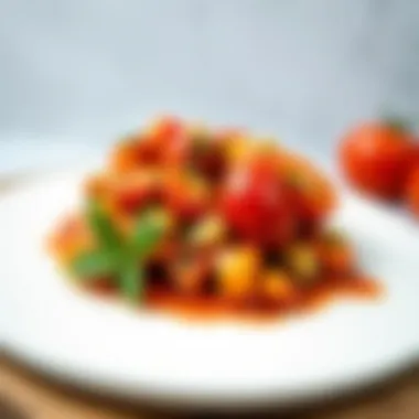 Modern Culinary Creation Modern dish featuring tomato paste as a key ingredient.