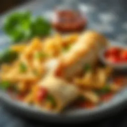 Elegant arrangement of traditional Pecenek Döner with fresh herbs and spices
