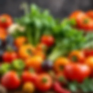 Fresh Ingredients for Culinary Excellence A vibrant display of fresh ingredients showcasing a variety of vegetables and herbs