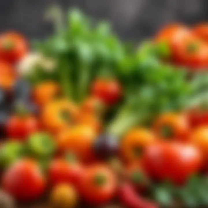 Fresh Ingredients for Culinary Excellence A vibrant display of fresh ingredients showcasing a variety of vegetables and herbs