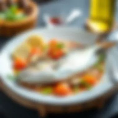 A beautifully plated barbun fish dish