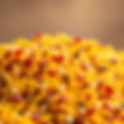 A close-up of bee pollen grains showcasing their vibrant colors and textures