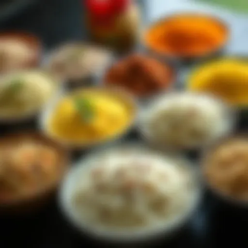 Diverse Varieties of Rice Varieties of rice displayed in bowls