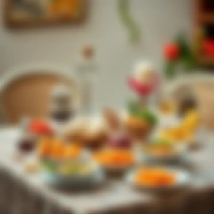 A beautifully set table for Sahur with traditional foods.