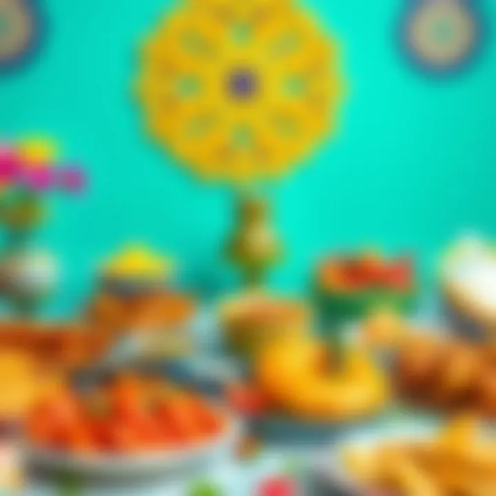 Colorful Array of Traditional Iftar Dishes Colorful array of traditional dishes served during Iftar