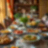 Traditional Iftar Table in Şereflikoçisar Traditional Iftar table setting with various local dishes
