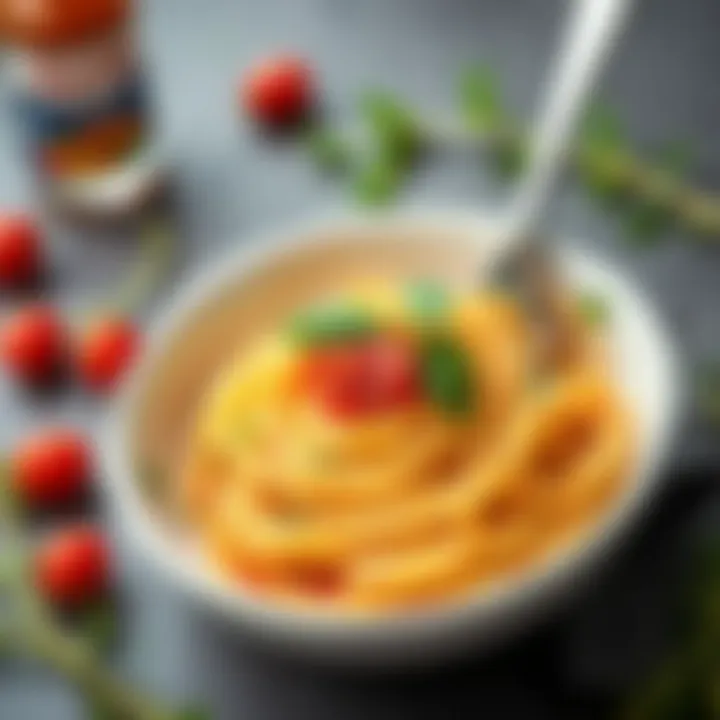 Spaghetti with Barilla Sauce and Fresh Herbs A vibrant bowl of spaghetti topped with Barilla sauce and fresh herbs.