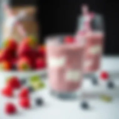 A delicious smoothie made with strained yogurt and berries