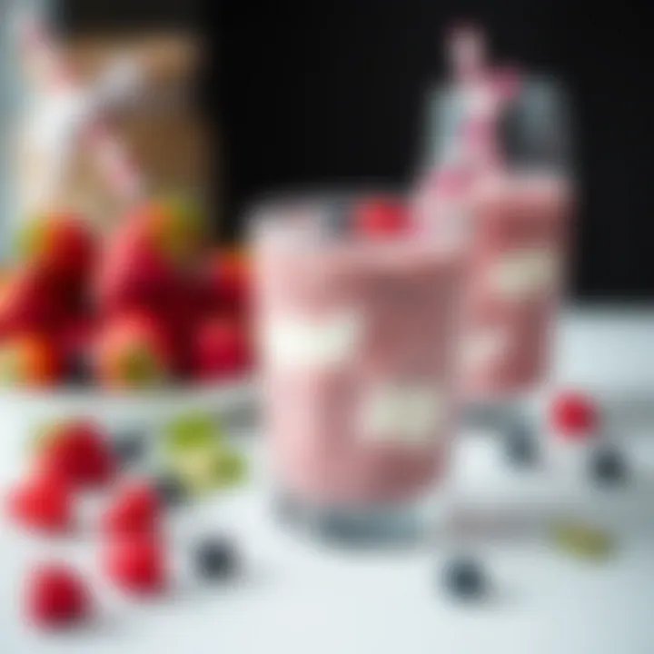 A delicious smoothie made with strained yogurt and berries