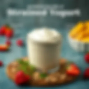 Nutritional analysis chart of strained yogurt