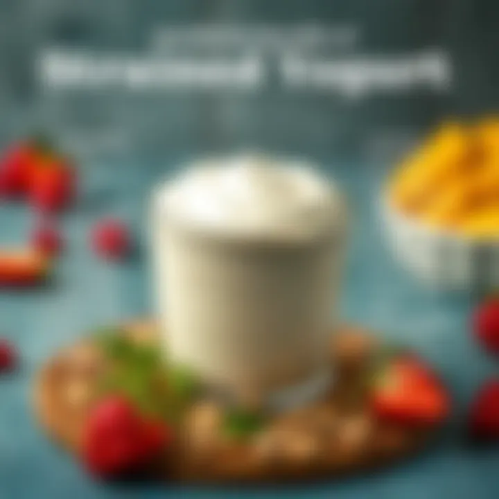 Nutritional analysis chart of strained yogurt