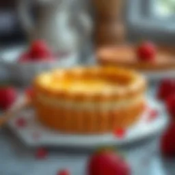 Freshly baked tart with a golden crust