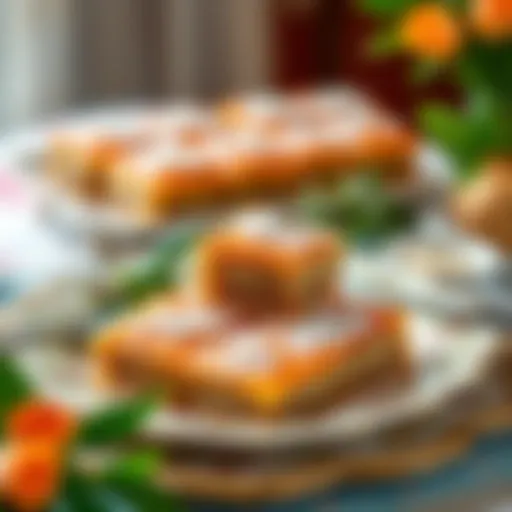 Traditional Turkish baklava presented elegantly on a decorative platter