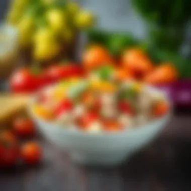 Fresh tuna salad with vibrant vegetables