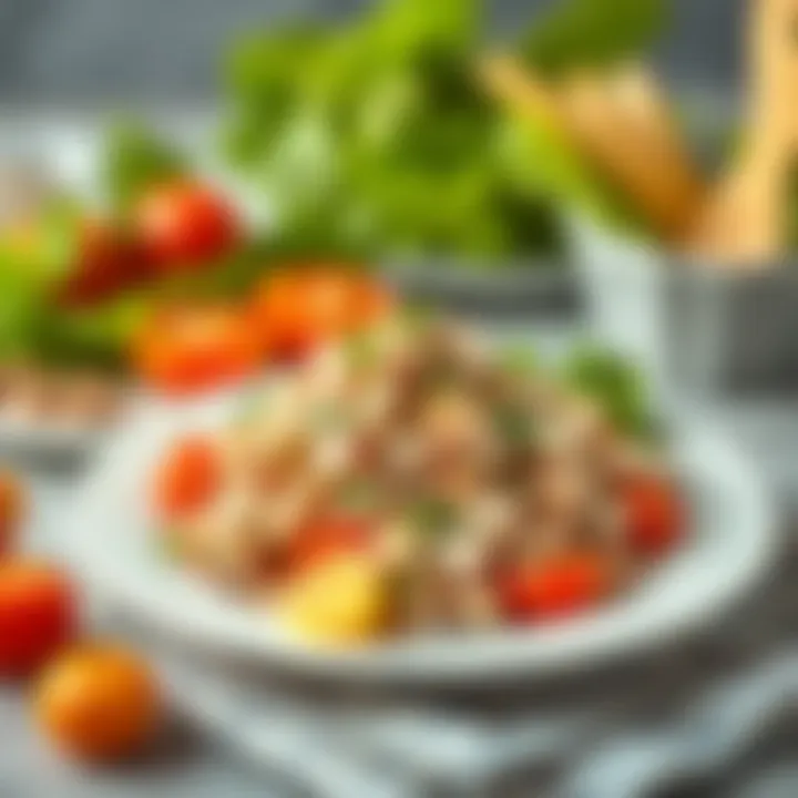 Healthy meal option with tuna salad on a plate