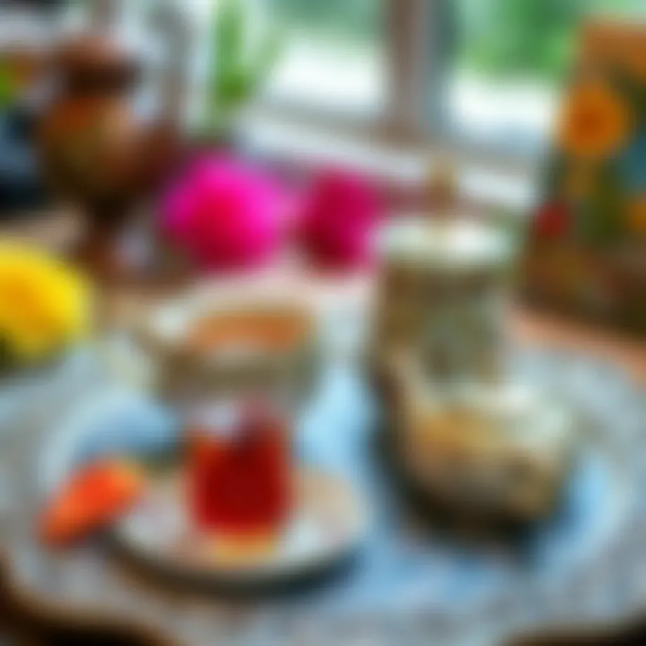 Elegant Turkish tea tray showcasing intricate designs
