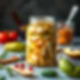 A jar of cloudy pickle brine