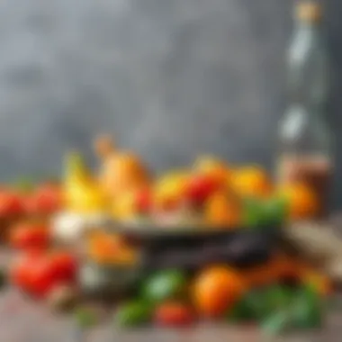 Vibrant Ingredients for Healthy Cooking Colorful ingredients arranged for a nutritious meal
