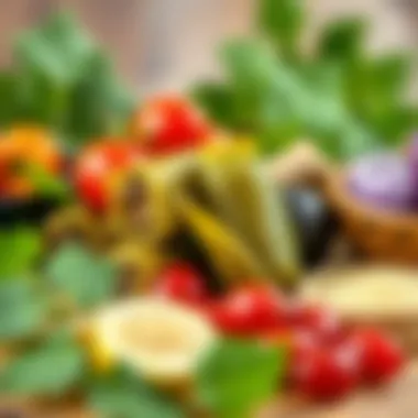 Ingredients used in making stuffed grape leaves