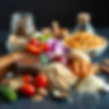 An assortment of ingredients used in making midye baklava.