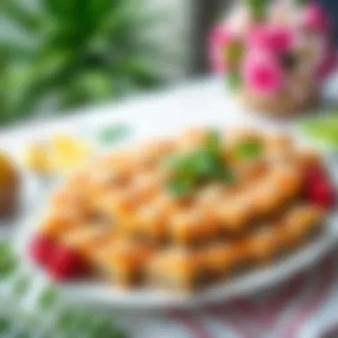 A beautifully arranged platter of midye baklava ready for serving.