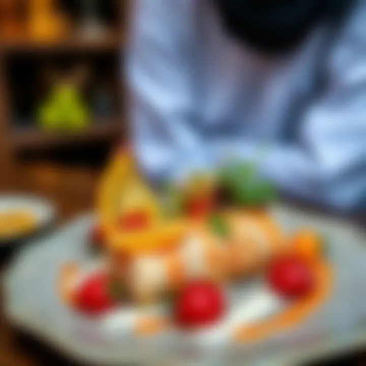 Artistic Plating for an Impressive Dining Experience Creative plating of a unique dish, showcasing artistic presentation.
