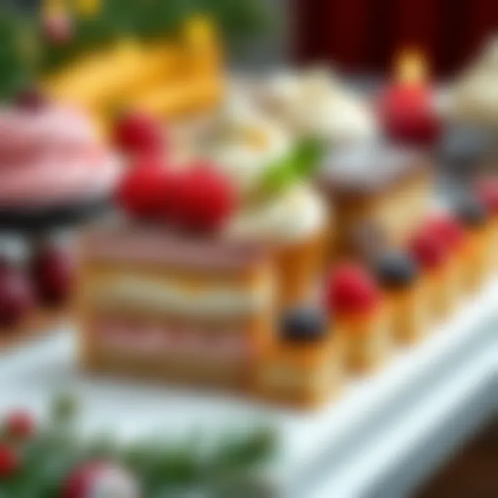 Exquisite Dessert Display for Holiday Gatherings An elegant dessert display featuring modern and traditional sweets.