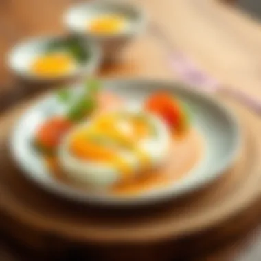 Elegant Presentation of Egg Cuisine A delicious egg dish elegantly plated
