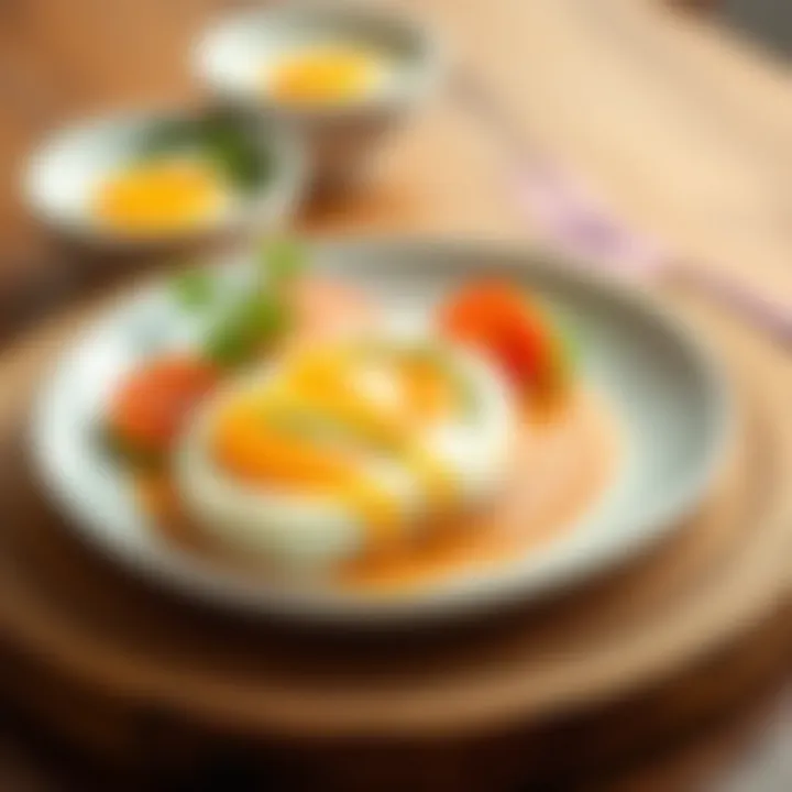 Elegant Presentation of Egg Cuisine A delicious egg dish elegantly plated