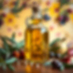 Nutritional benefits of olive oil showcased in a vibrant setting